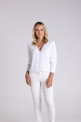 Two T's Boucle Knitted Cardigan - White